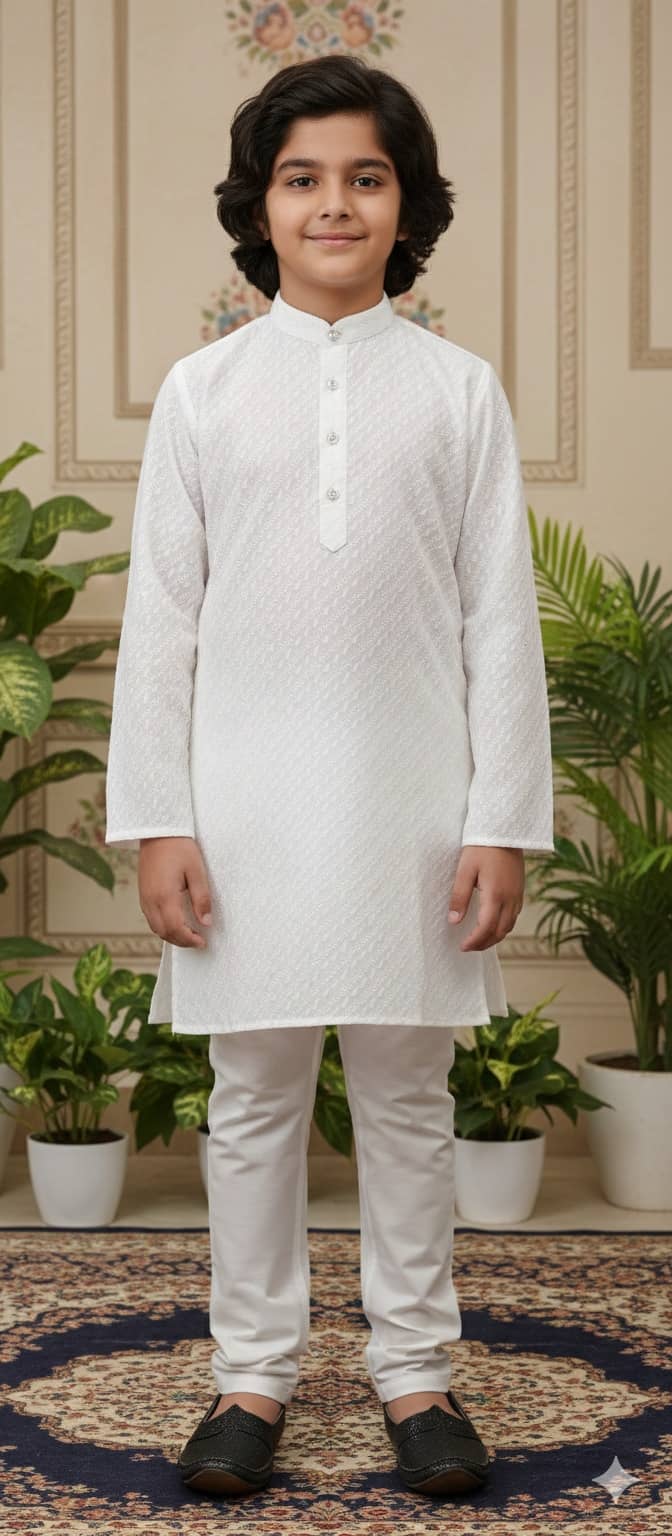Aarika Boys Cotton White Kurta Pyjama Set ( Pack of 1 ) - Kurtas & Kurta Sets | Buy online on ZillyBuy