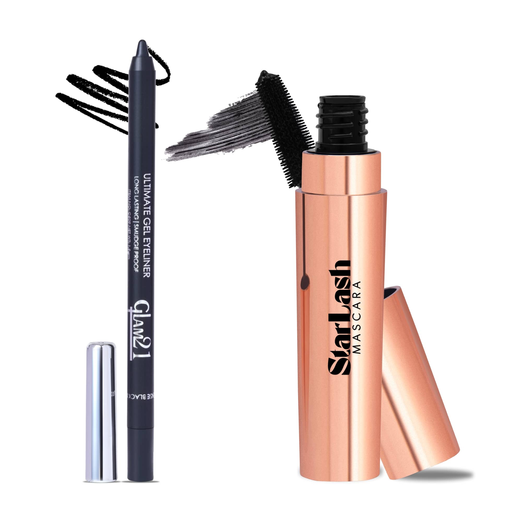 Glam21 Star Lash Mascara & Gel Eyeliner Long Lasting Kajal 2 Items In The Set