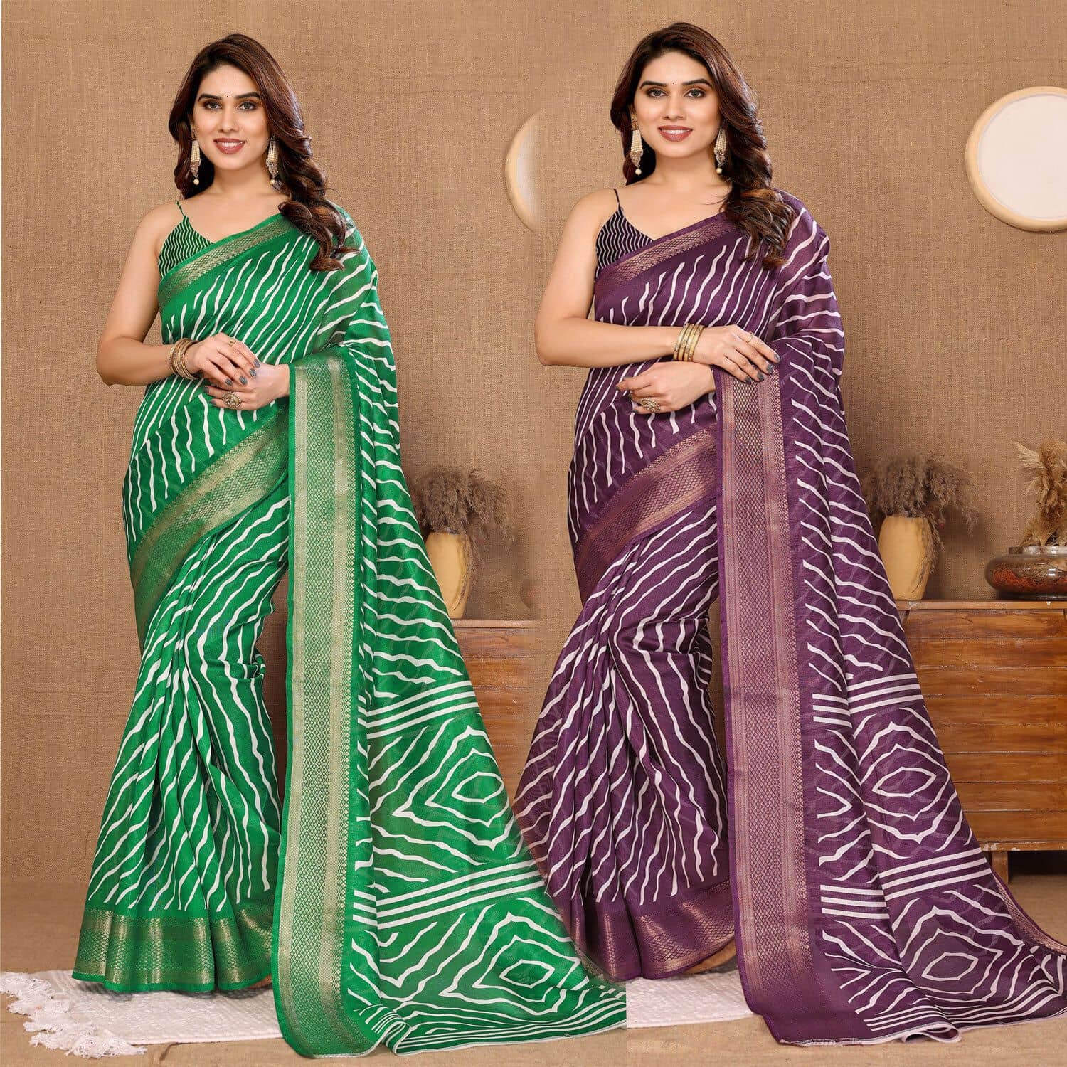 HEMA SILK MILLS Cotton Silk Printed Regular Saree With Unstitched Blouse Piece ( Multicolor 4 )