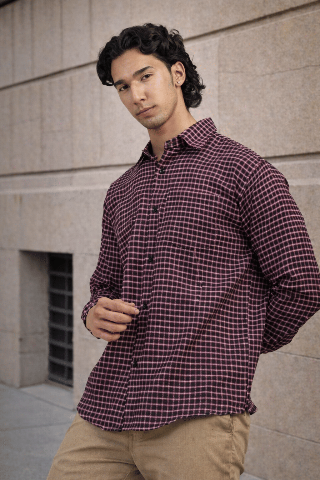DESHBANDHU DBK Flannel Regular Fit Checks Full Sleeves Men's Casual Shirt - Black ( Pack of 1 )