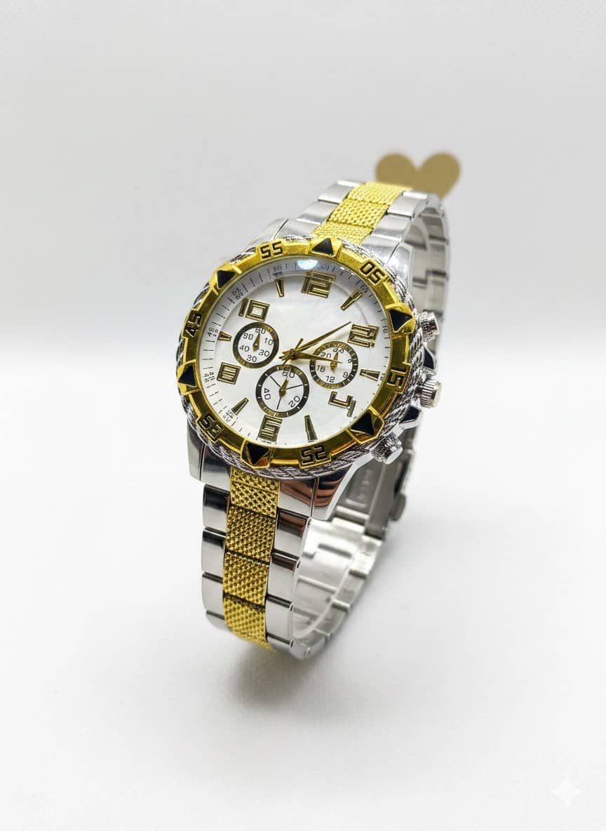 Rhonium Multicolor Metal Analog Men's Watch