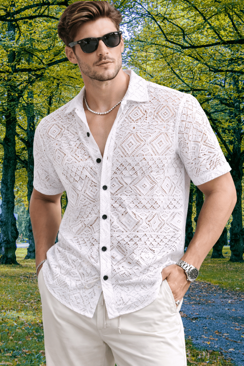 TarrenT HunT Cotton Blend Regular Fit Solids Half Sleeves Men's Casual Shirt - White ( Pack of 1 )
