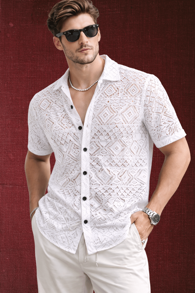 TarrenT HunT Cotton Blend Regular Fit Solids Half Sleeves Men's Casual Shirt - White ( Pack of 1 )