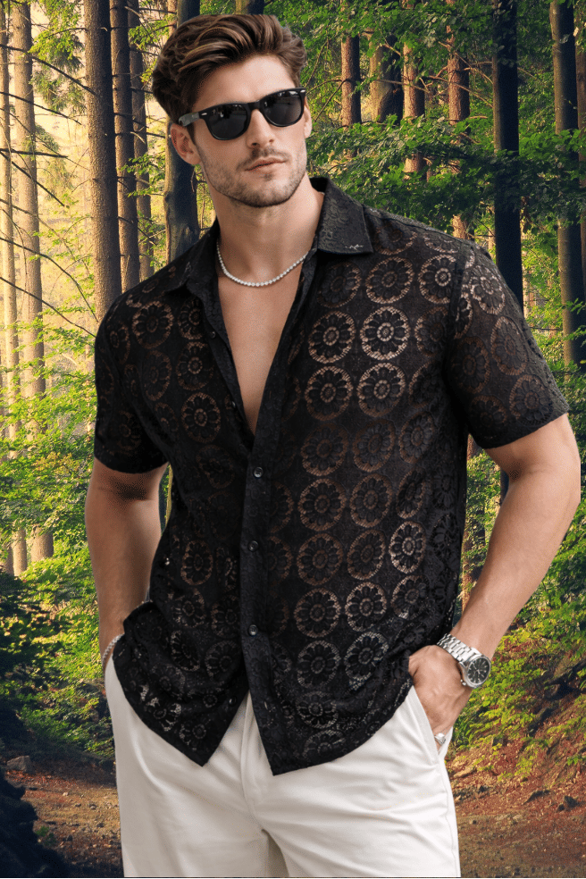 TarrenT HunT Cotton Blend Regular Fit Solids Half Sleeves Men's Casual Shirt - Black ( Pack of 1 )