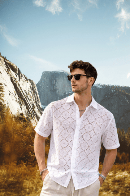 TarrenT HunT Cotton Blend Regular Fit Solids Half Sleeves Men's Casual Shirt - White ( Pack of 1 )