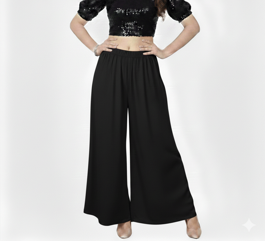 HeteShe Women Cotton Solid Palazzos ( White )