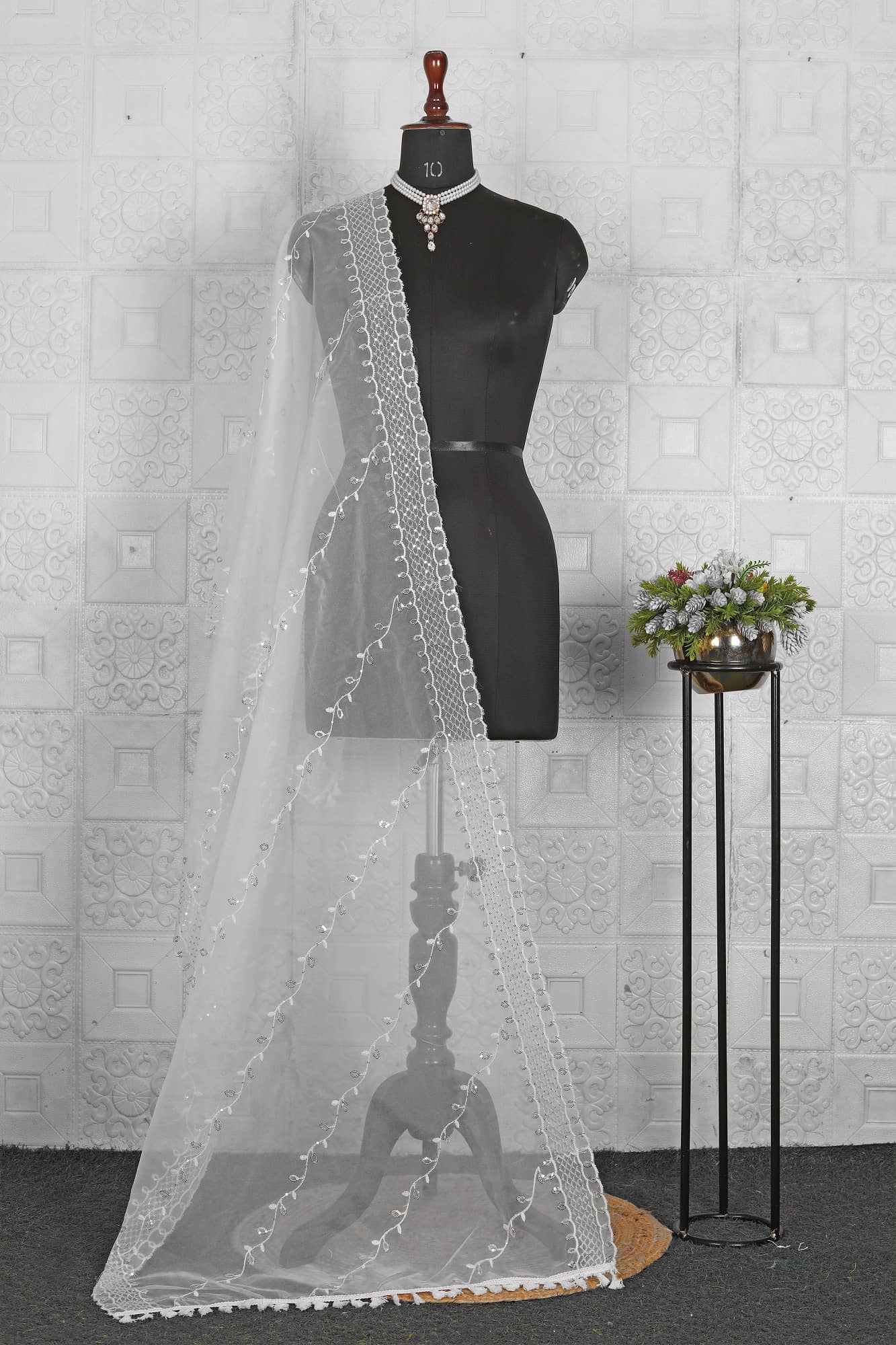 Jignisha Fashion Organza Women Dupatta ( White , Pack of 1 ) - Dupattas & Shawls | Buy online on ZillyBuy