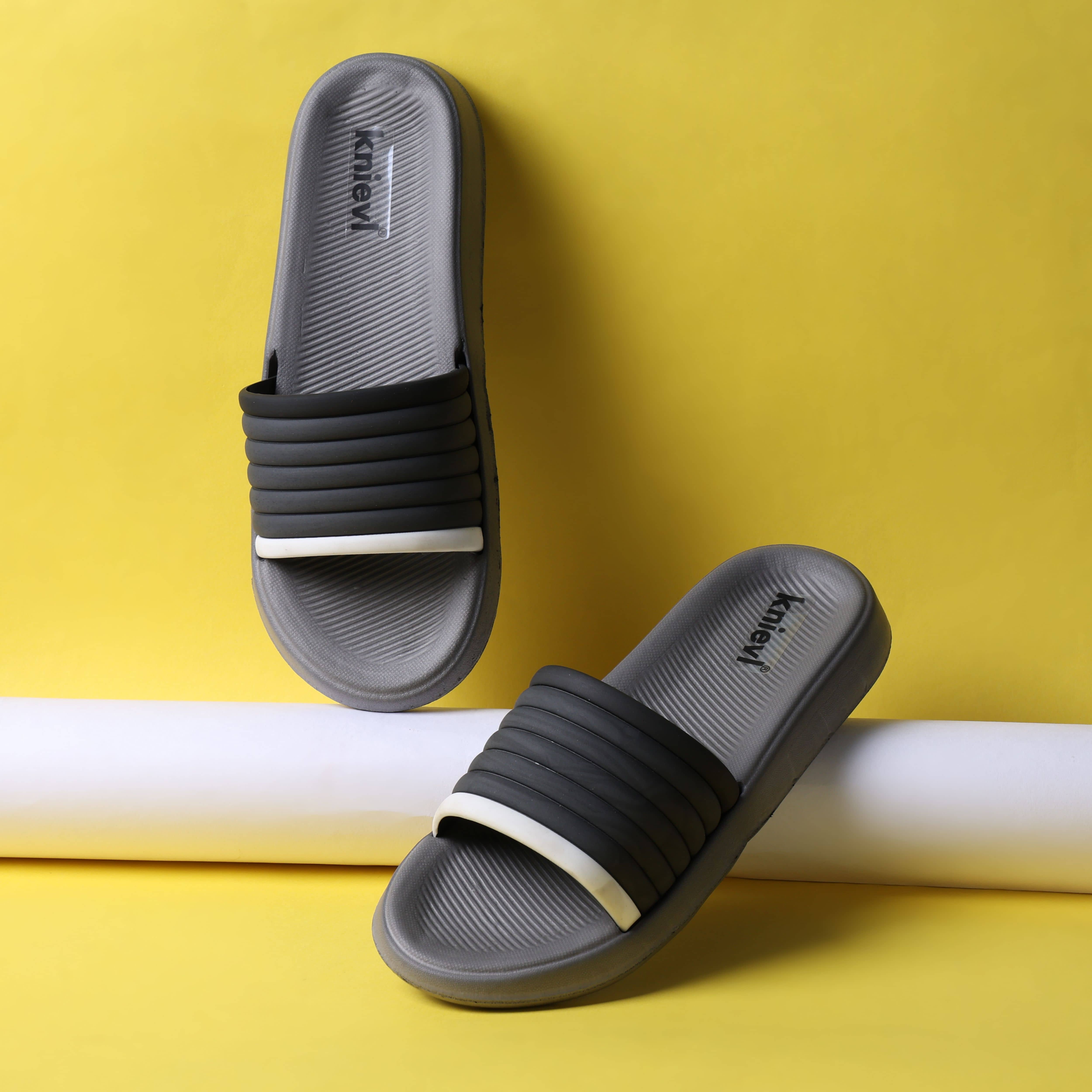 KNIEVL Grey Men's Slide Flip Flop