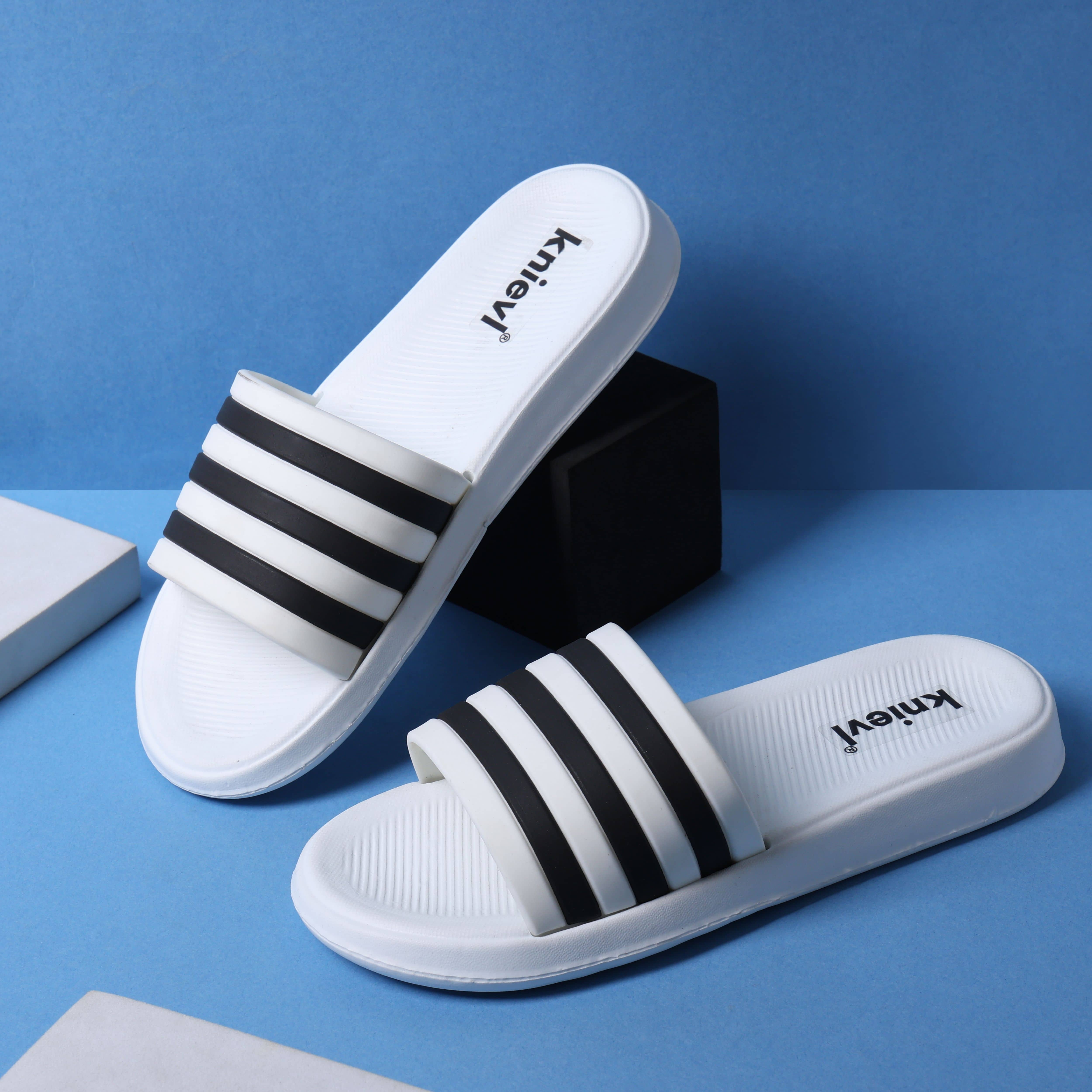 KNIEVL White Men's Slide Flip Flop