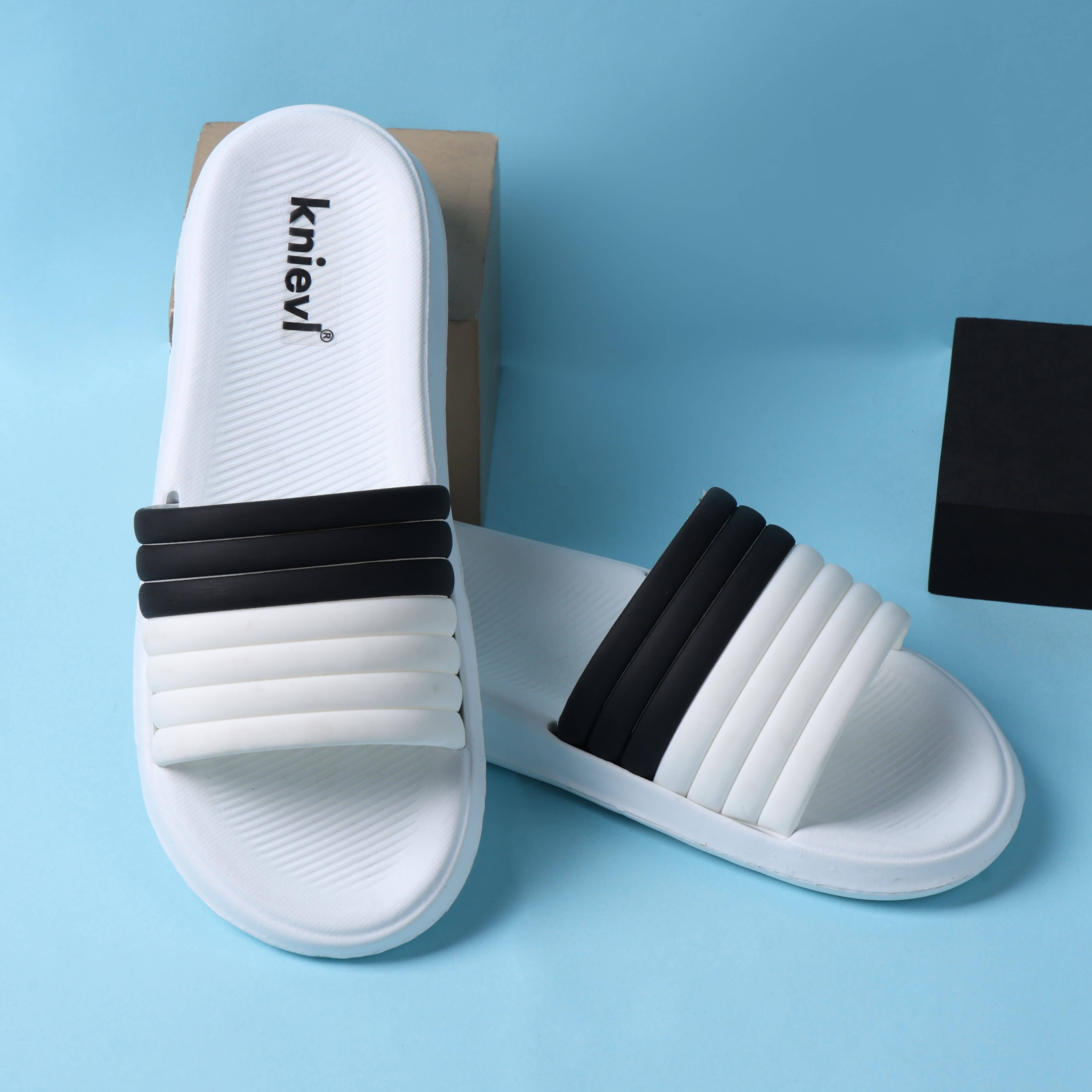 KNIEVL White Men's Slide Flip Flop