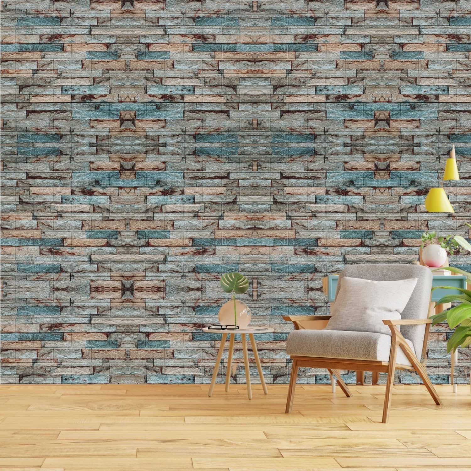 KRAMOX Wallpaper for Walls 3D Wall Stickers Self Adhesive PE Foam Brick Design Wallpaper for Wall Decor Home, Hotel,Living Room, Bedroom Cafe Wooden