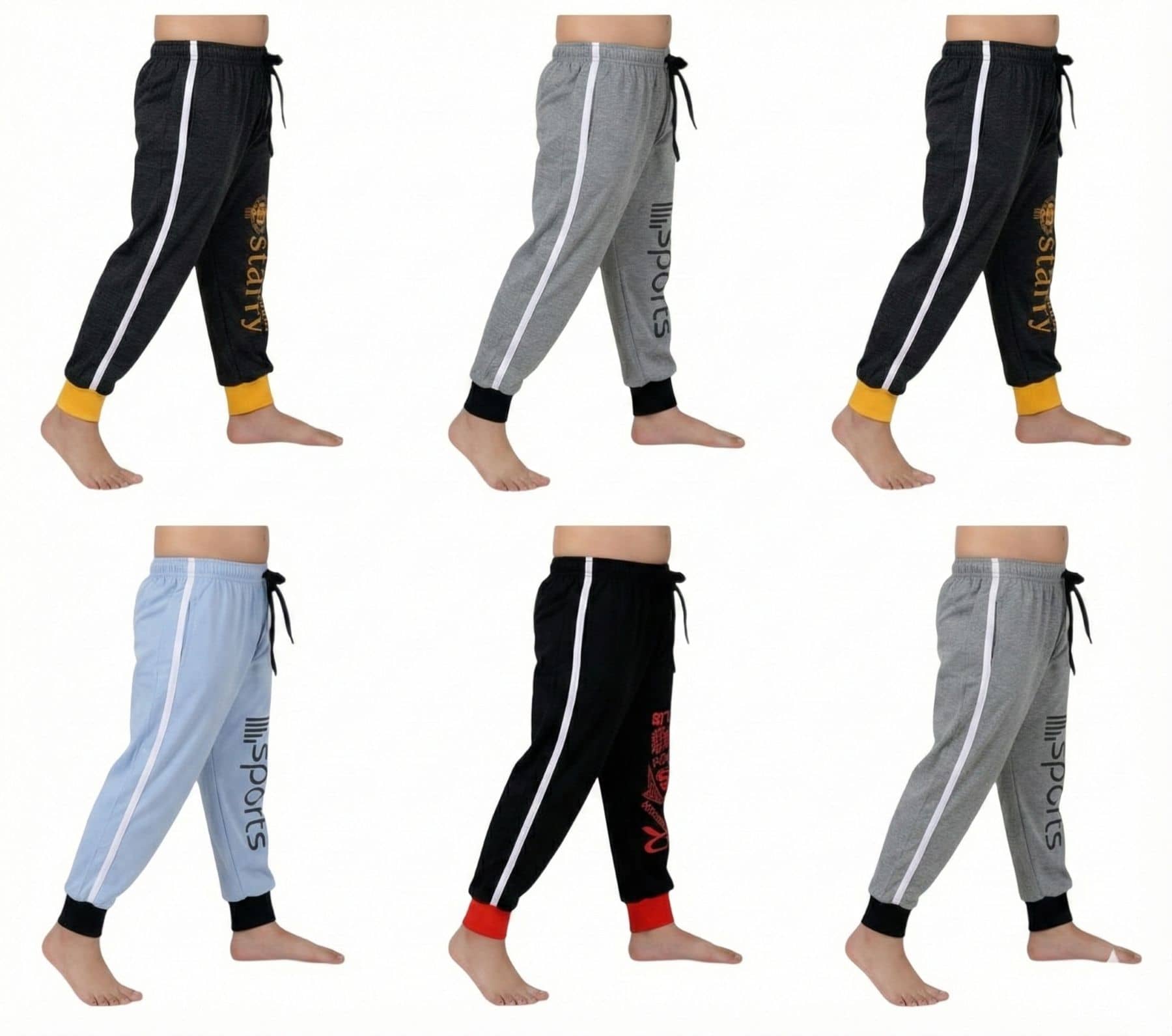 LEMONYFABRICS Pack of 6 Boys Cotton Blend Trackpant ( Multicolor ) - Track Pants | Buy online on ZillyBuy