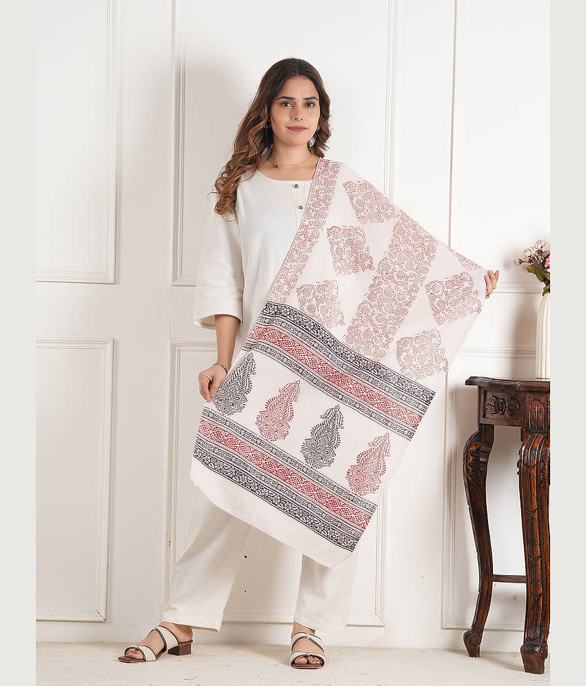 Style 98 White Cotton Women's Stole ( Pack of 1 ) - Dupattas & Shawls | Buy online on ZillyBuy