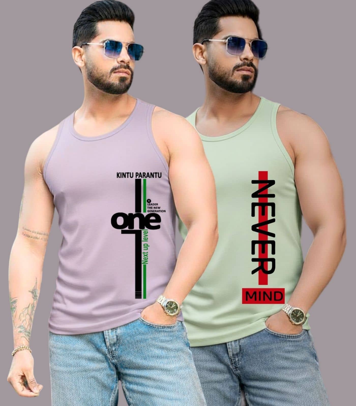 Kushi flyer Pack of 2 Polyester Gym Vest For Men ( Multicolor17 ) - Nightwear & Loungewear | Buy online on ZillyBuy