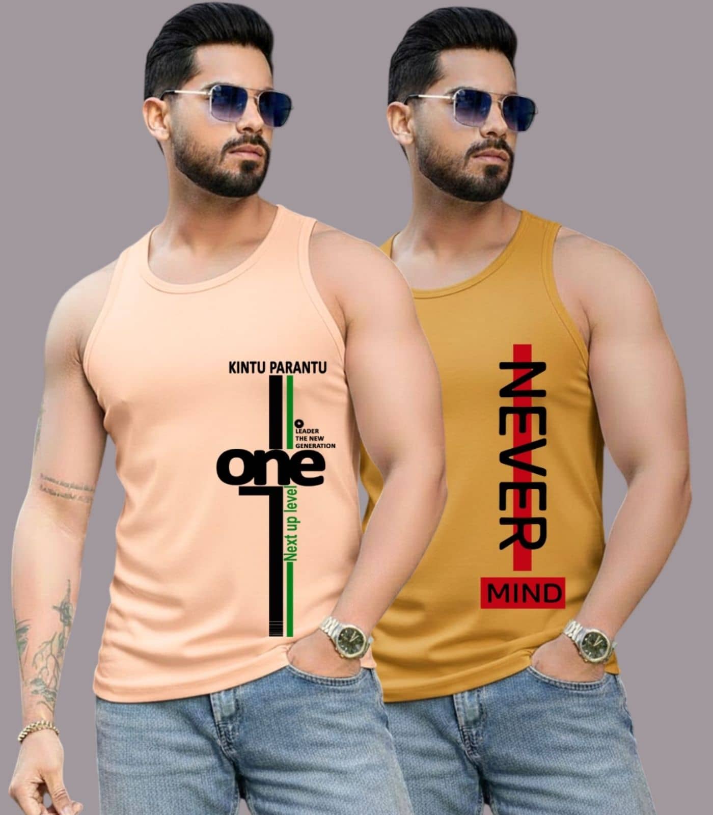 Kushi flyer Pack of 2 Polyester Gym Vest For Men ( Multicolor17 ) - Nightwear & Loungewear | Buy online on ZillyBuy