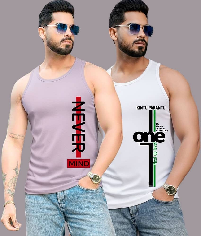 Parona Pack of 2 Polyester Gym Vest For Men ( Multicolor15 ) - Nightwear & Loungewear | Buy online on ZillyBuy