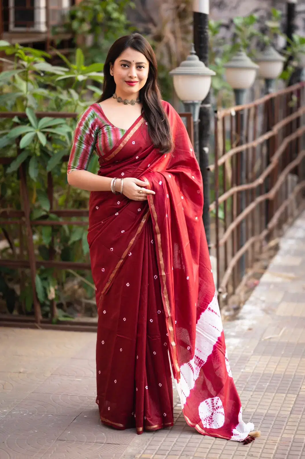 Bhuwal Fashion Chanderi Printed Chanderi saree With Unstitched Blouse Piece ( Blue )