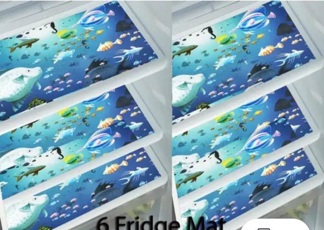 THE LION'S SHARE PVC Floral Rectangle Table Mats ( 44 cm x 30 cm ) Pack of 6 - Blue