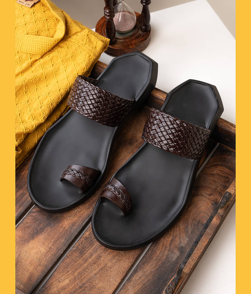 Fentacia Brown Men's Kolhapuris - Ethnic Shoes | Buy online on ZillyBuy