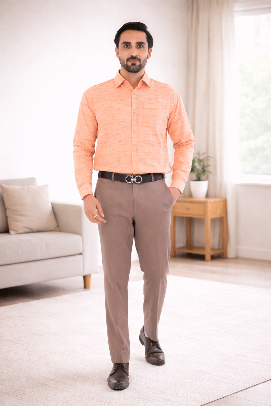 DESHBANDHU DBK - Orange Cotton Regular Fit Men's Formal Shirt (Pack of 1)
