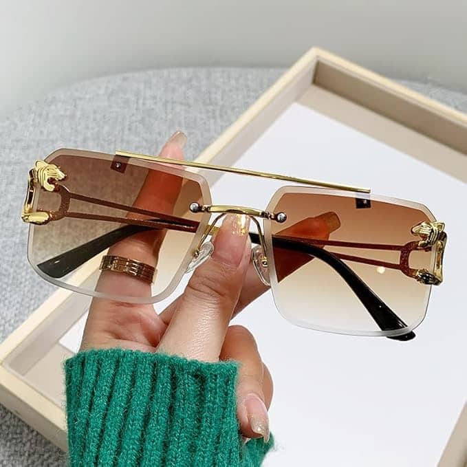 Elligator Gold Rectangular Sunglasses ( Pack of 1 ) - Sunglasses | Buy online on ZillyBuy