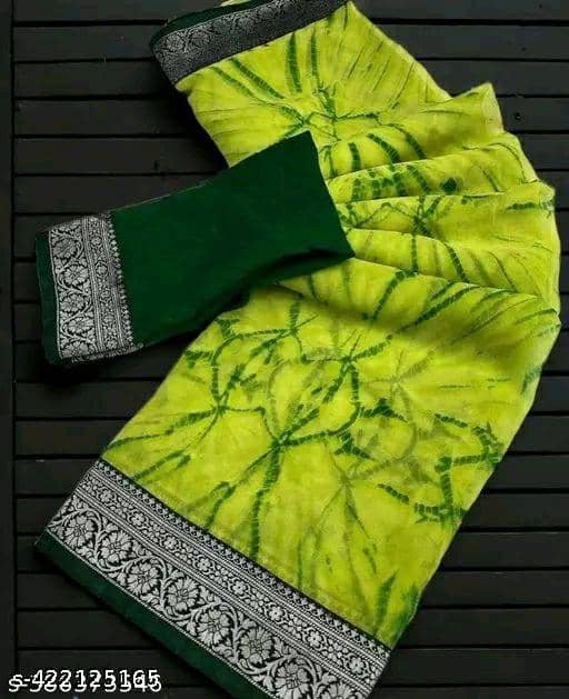 Gullak Georgette Printed Regular Saree With Unstitched Blouse Piece ( Green ) - Sarees | Buy online on ZillyBuy