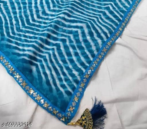 Gullak Georgette Printed Regular Saree With Unstitched Blouse Piece ( LightBLue ) - Sarees | Buy online on ZillyBuy