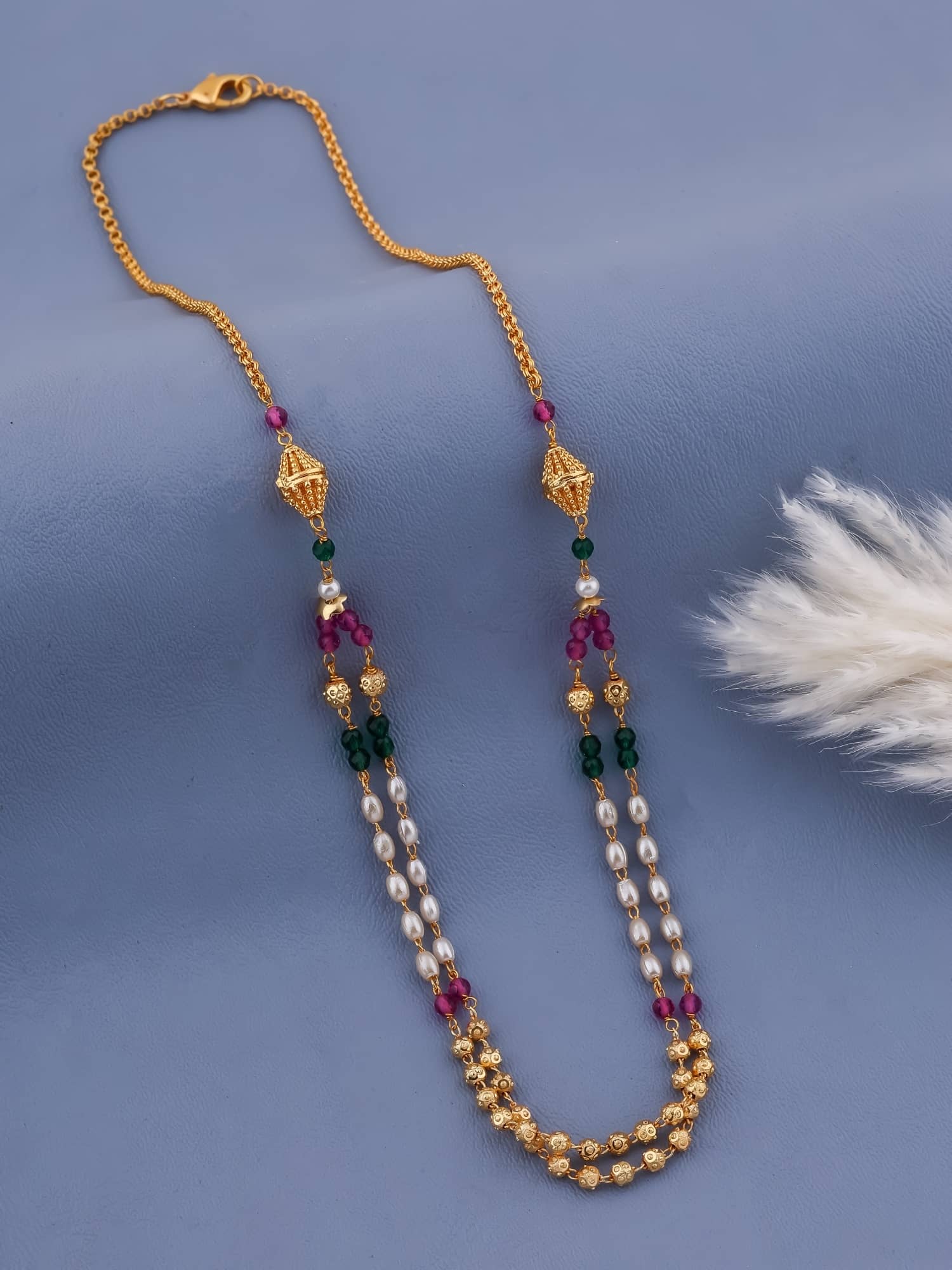 LA MESKEY Multi Color Pearls Necklace ( Pack of 1 )