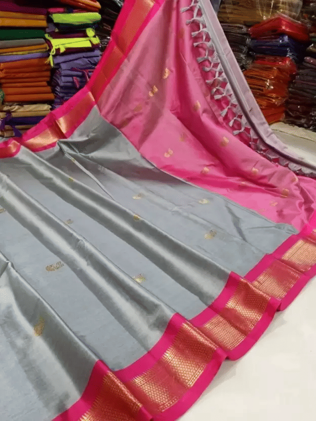 VEERAIVA Cotton Silk Woven Paithani Sarees With Stitched Blouse ( Green ) - Sarees | Buy online on ZillyBuy