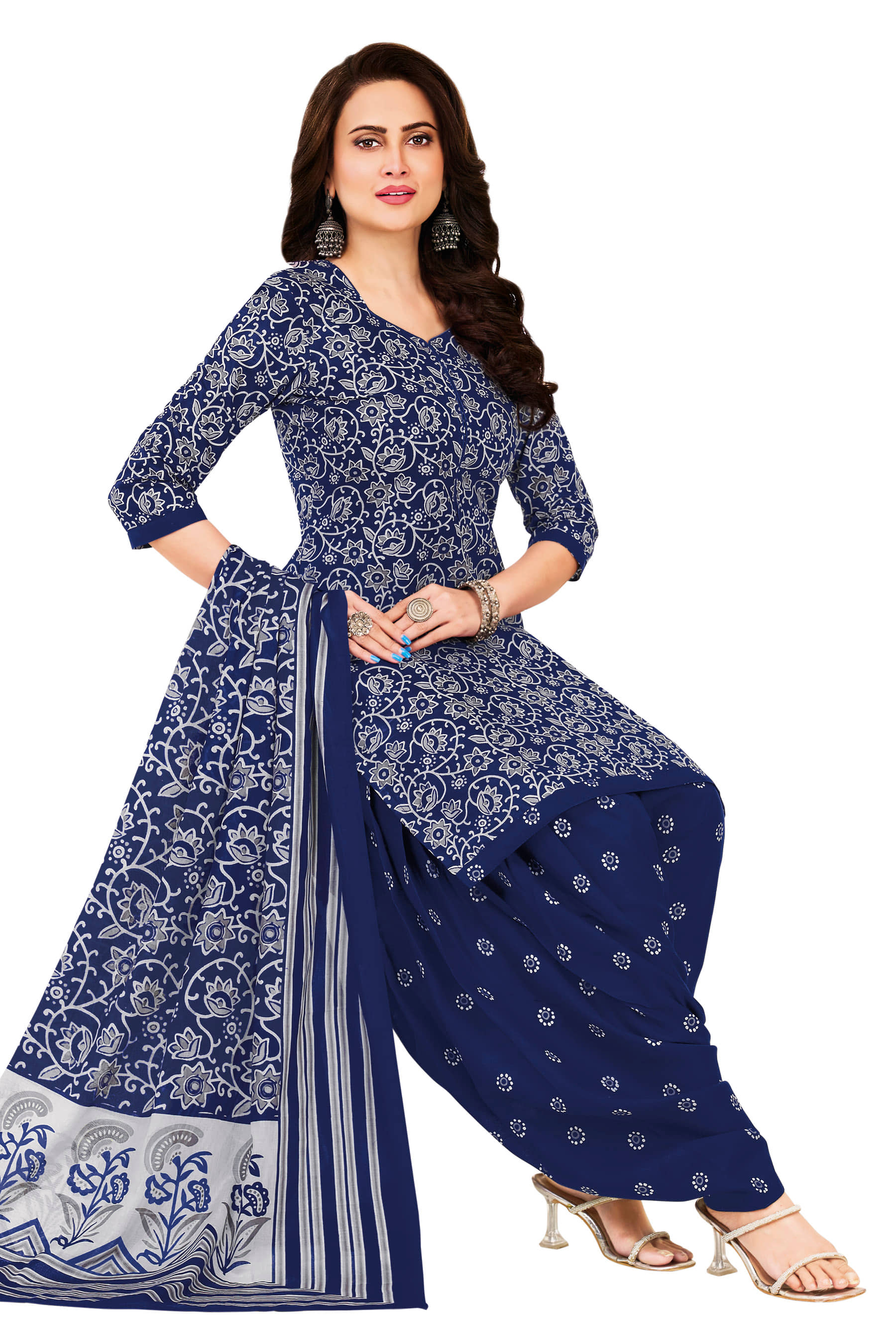 shree jeenmata collection Women's Cotton Unstitched Salwar Suit - Unstitched Fabrics | Buy online on ZillyBuy