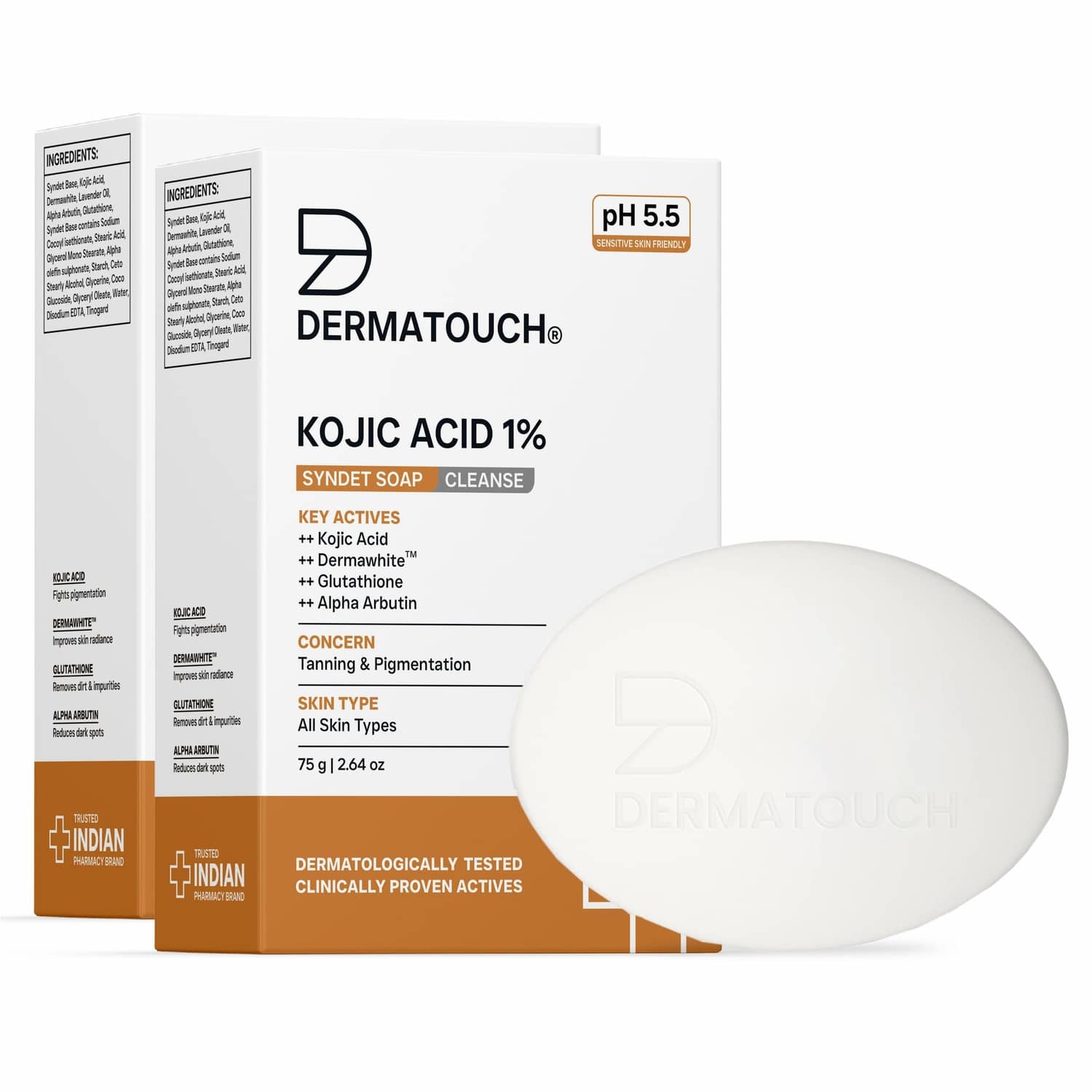 Glamveda Glutathione Skin Whitening Soap Body Tan RemovalRemove Dark Spots  & Pigmentation, 75g each (Pack of 2)