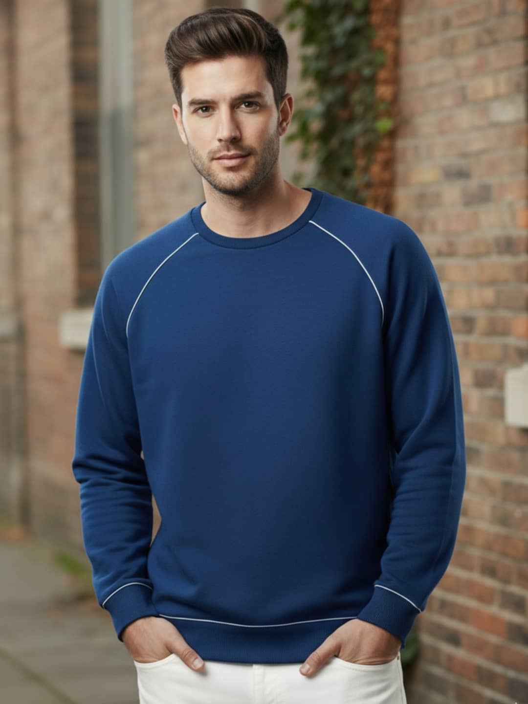 Rigo Fleece Round Neck Men's Sweatshirt - Blue ( Pack of 1 )