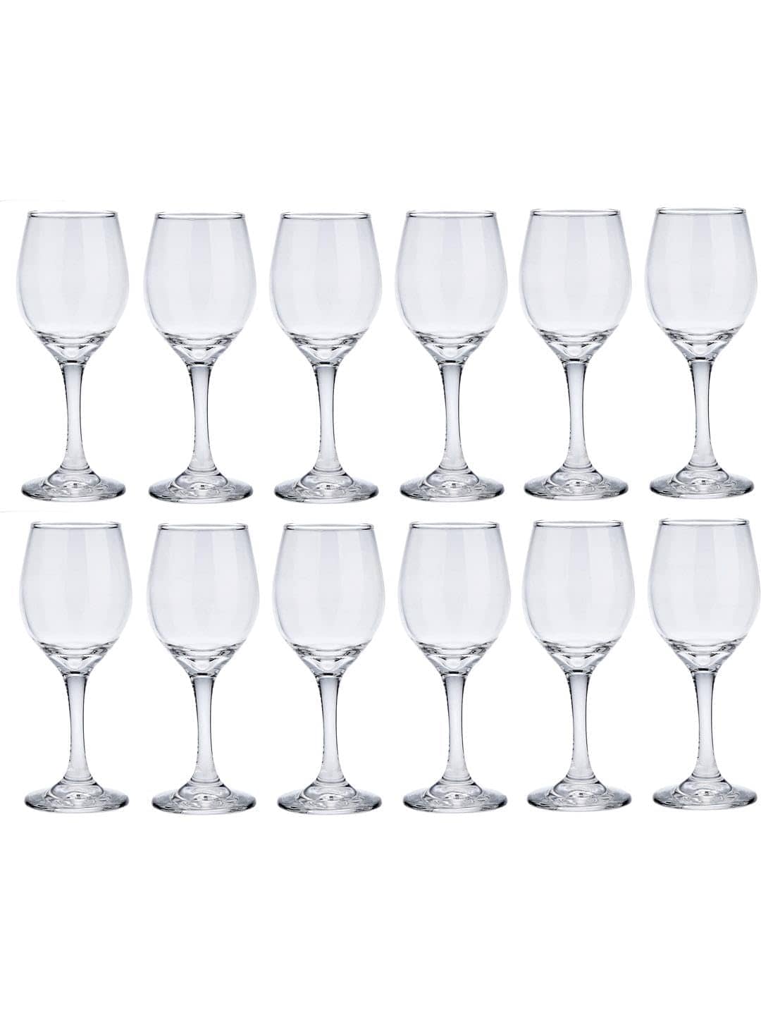 AFAST Classic Clear Wine Glass Plain Wine Glasses 250 ml ( Pack of 12 ) Transparent