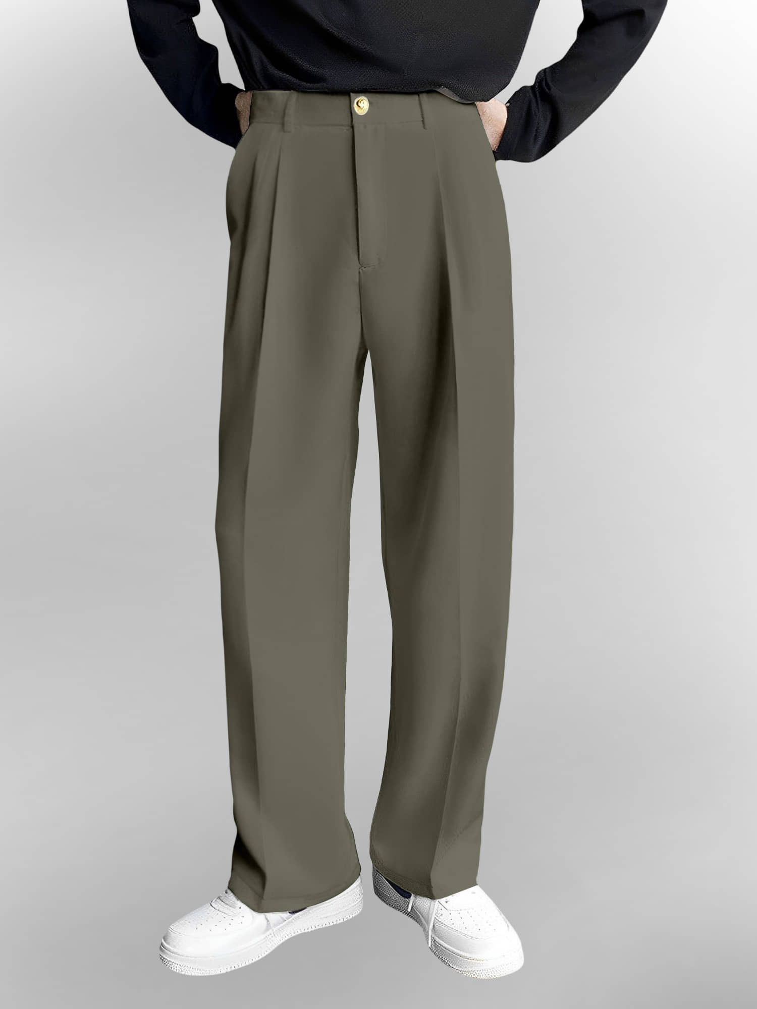 FTX Loose Men's Korean Pant - Olive ( Pack of 1 ) - Trousers | Buy online on ZillyBuy