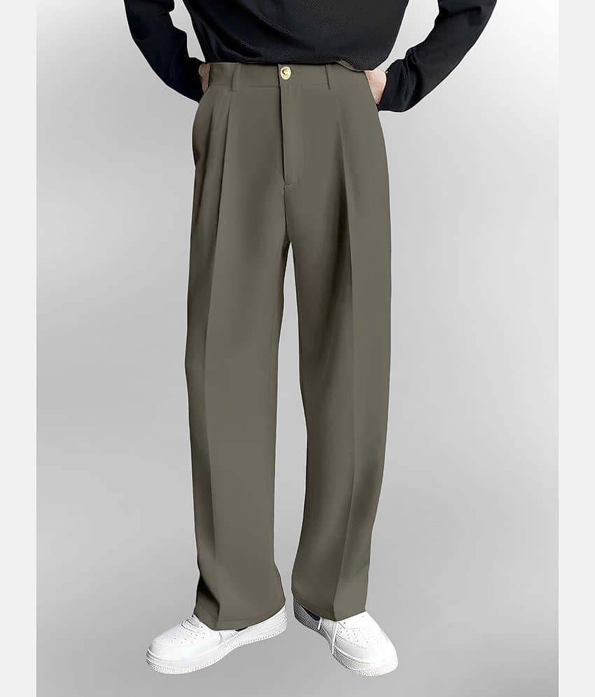 FTX Loose Men's Korean Pant - Olive ( Pack of 1 ) - Trousers | Buy online on ZillyBuy