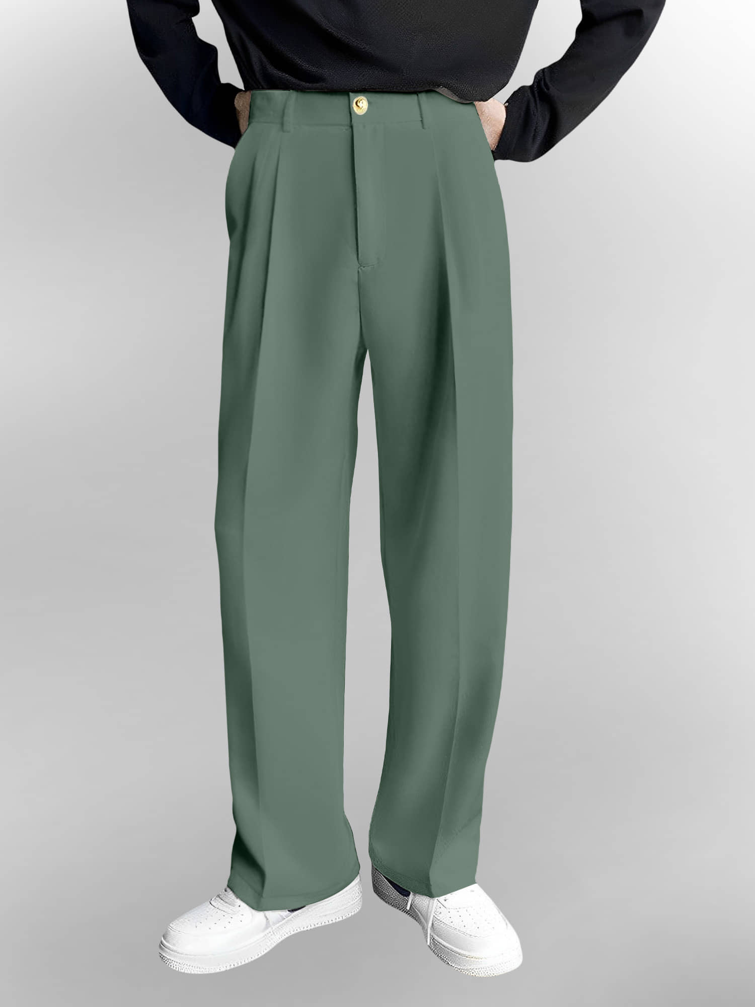 FTX Loose Men's Korean Pant - Olive ( Pack of 1 ) - Trousers | Buy online on ZillyBuy