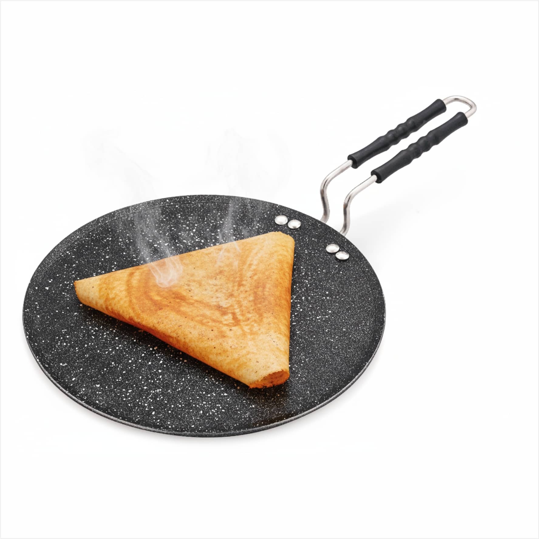 NSVL Non Stick Aluminium Dosa Tawa/Flat Tawa Heavy Bottom Stainless Steel Handle 3 mm Thickness 30 cm Diameter