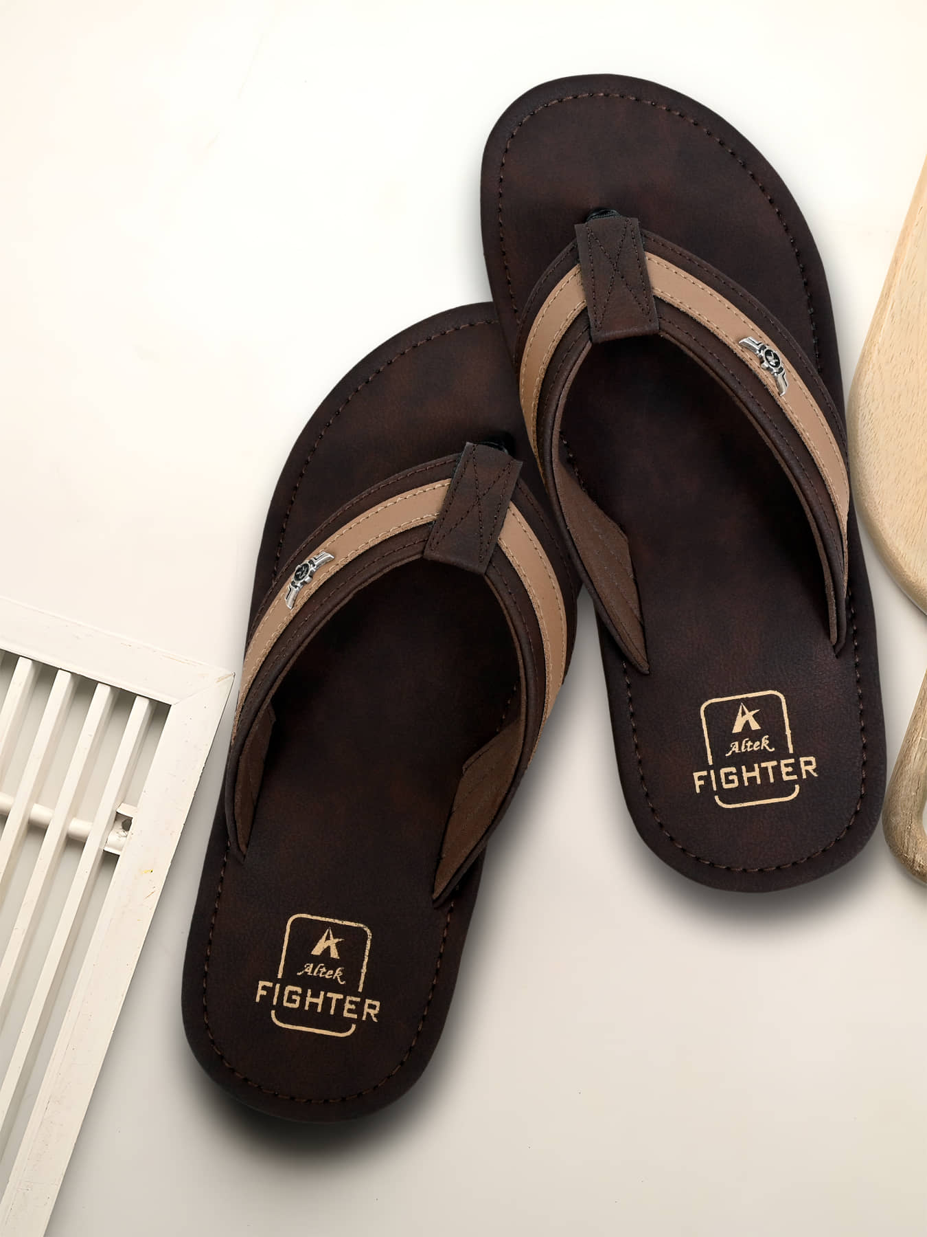 Altek Brown Men's Thong Flip Flop