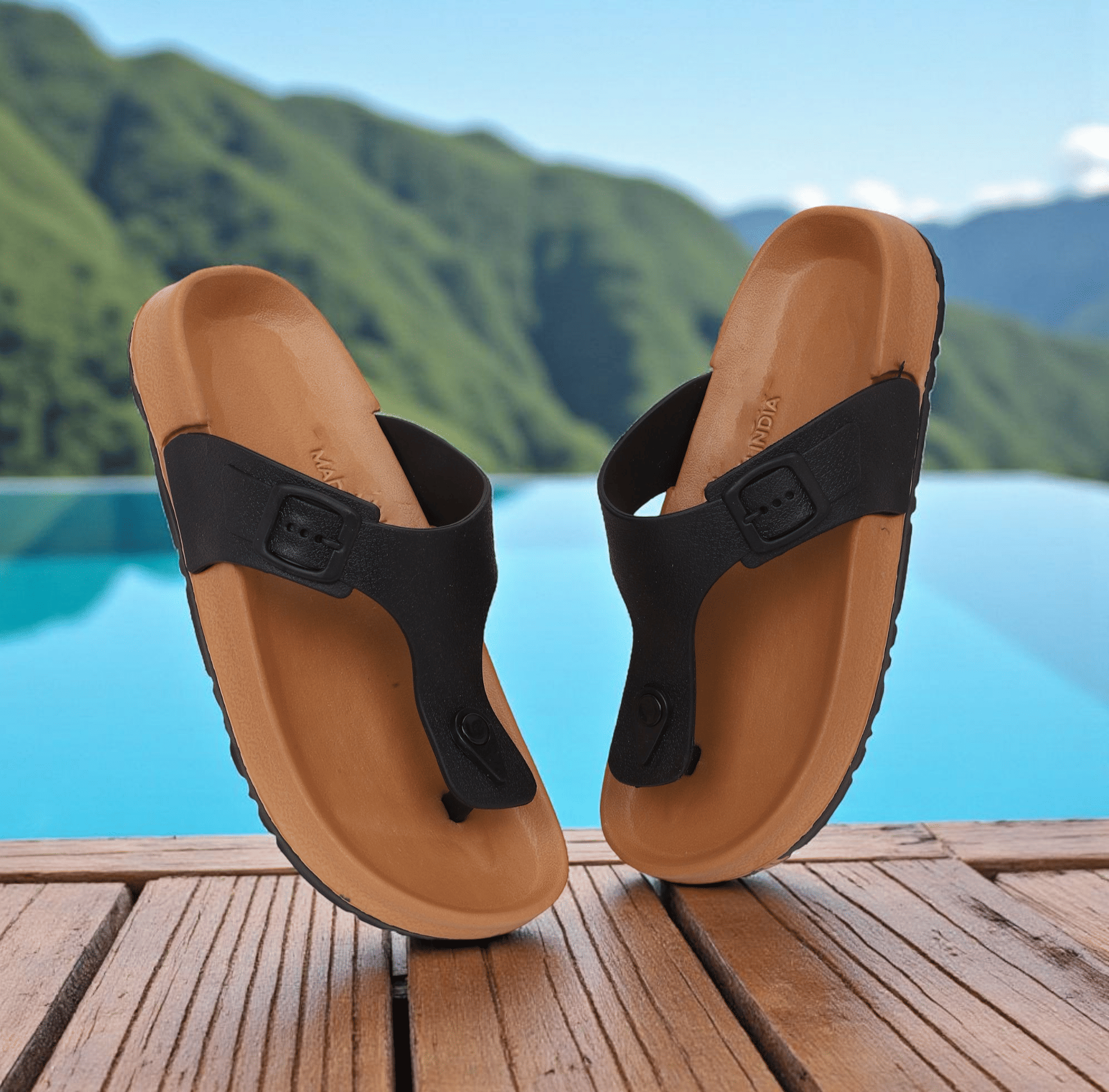 Pampy Angel Tan Men's Slide Flip flop