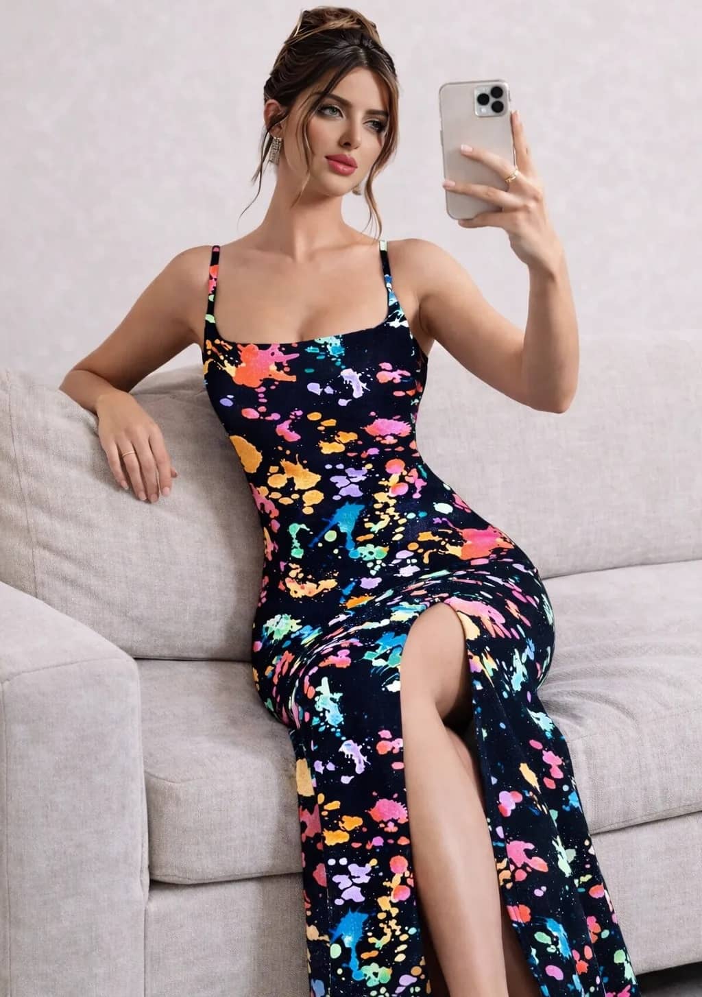 wanquila Women Lycra Bodycon Dress ( Multicolor )