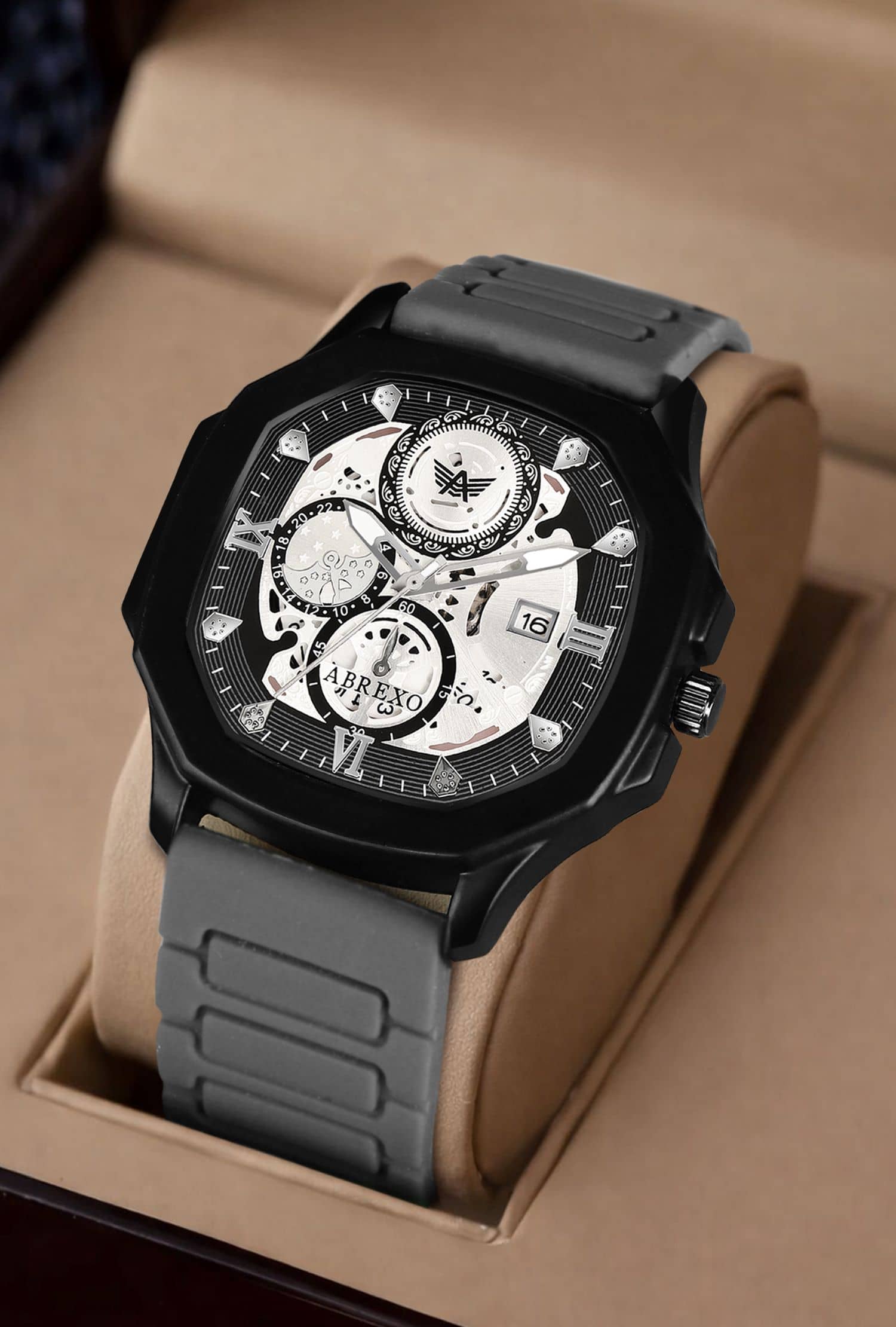 Abrexo Dark Grey Silicon Analog Men's Watch