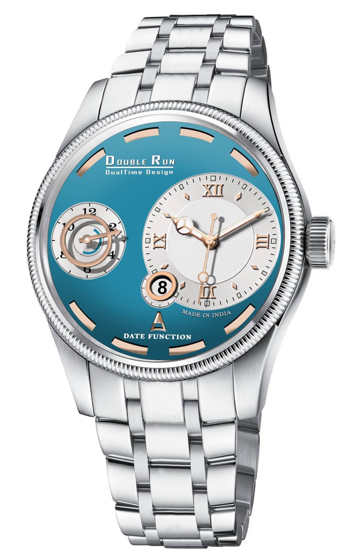 DoubleRun Silver Metal Chronograph Men's Watch