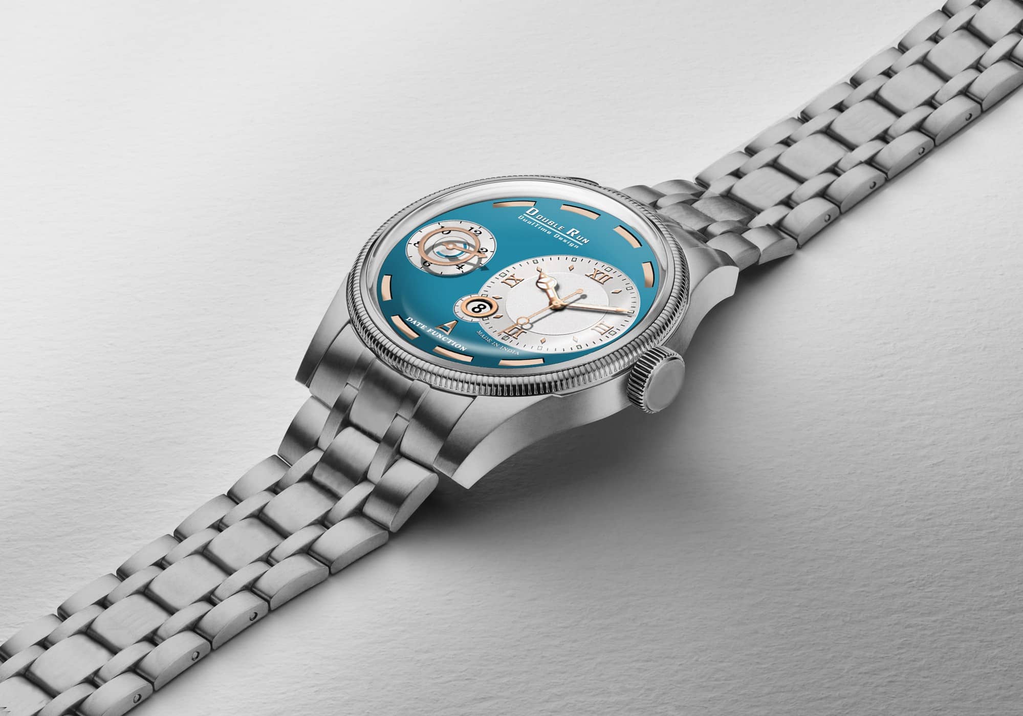 DoubleRun Silver Metal Chronograph Men's Watch