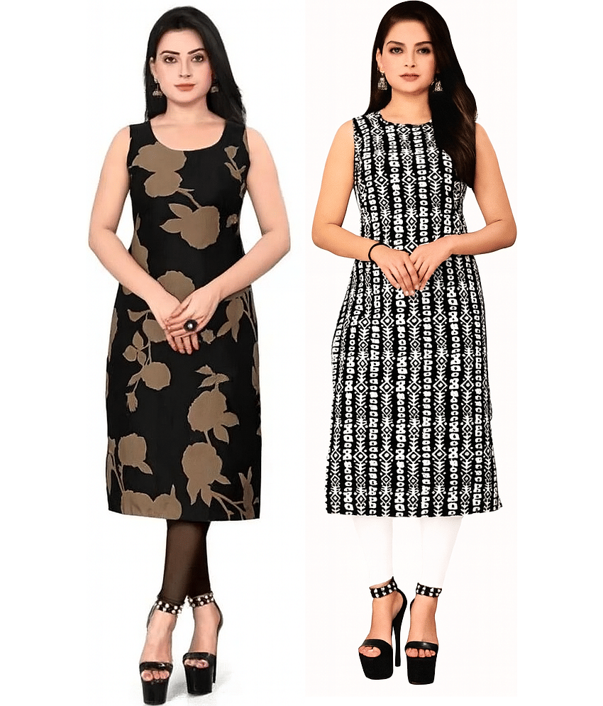KHODALKRUP CREATION Women Crepe Printed Straight Kurti ( Multicoloured ) - Kurtis, Tunics | Buy online on ZillyBuy