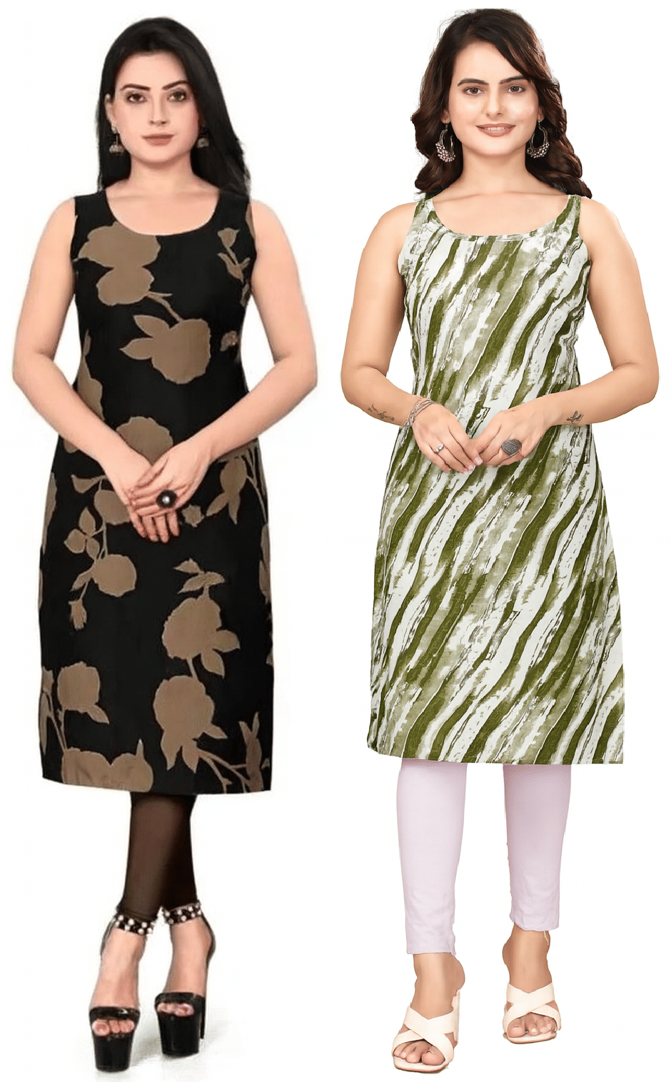 KHODALKRUP CREATION Women Crepe Printed Straight Kurti ( Multicoloured ) - Kurtis, Tunics | Buy online on ZillyBuy