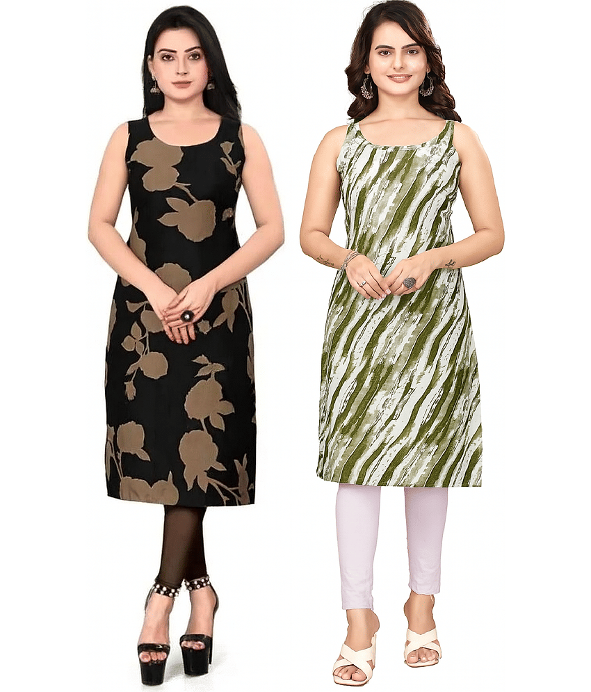 KHODALKRUP CREATION Women Crepe Printed Straight Kurti ( Multicoloured ) - Kurtis, Tunics | Buy online on ZillyBuy