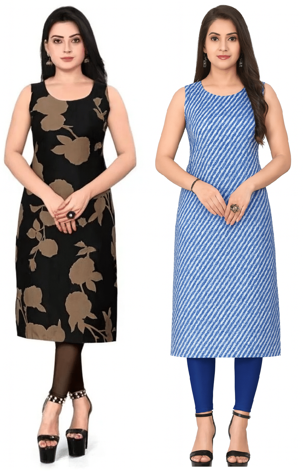 KHODALKRUP CREATION Women Crepe Printed Straight Kurti ( Multicoloured ) - Kurtis, Tunics | Buy online on ZillyBuy