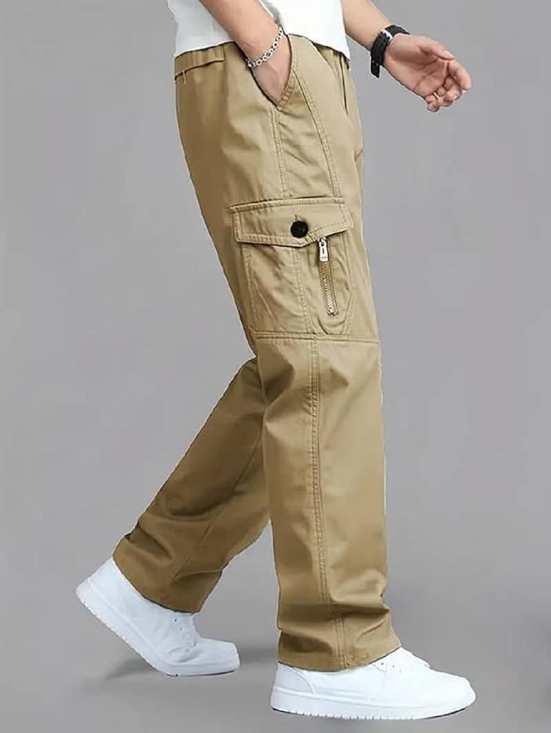 AGRAYYANA Loose Men's Cargos - Khaki ( Pack of 1 ) - Trousers | Buy online on ZillyBuy