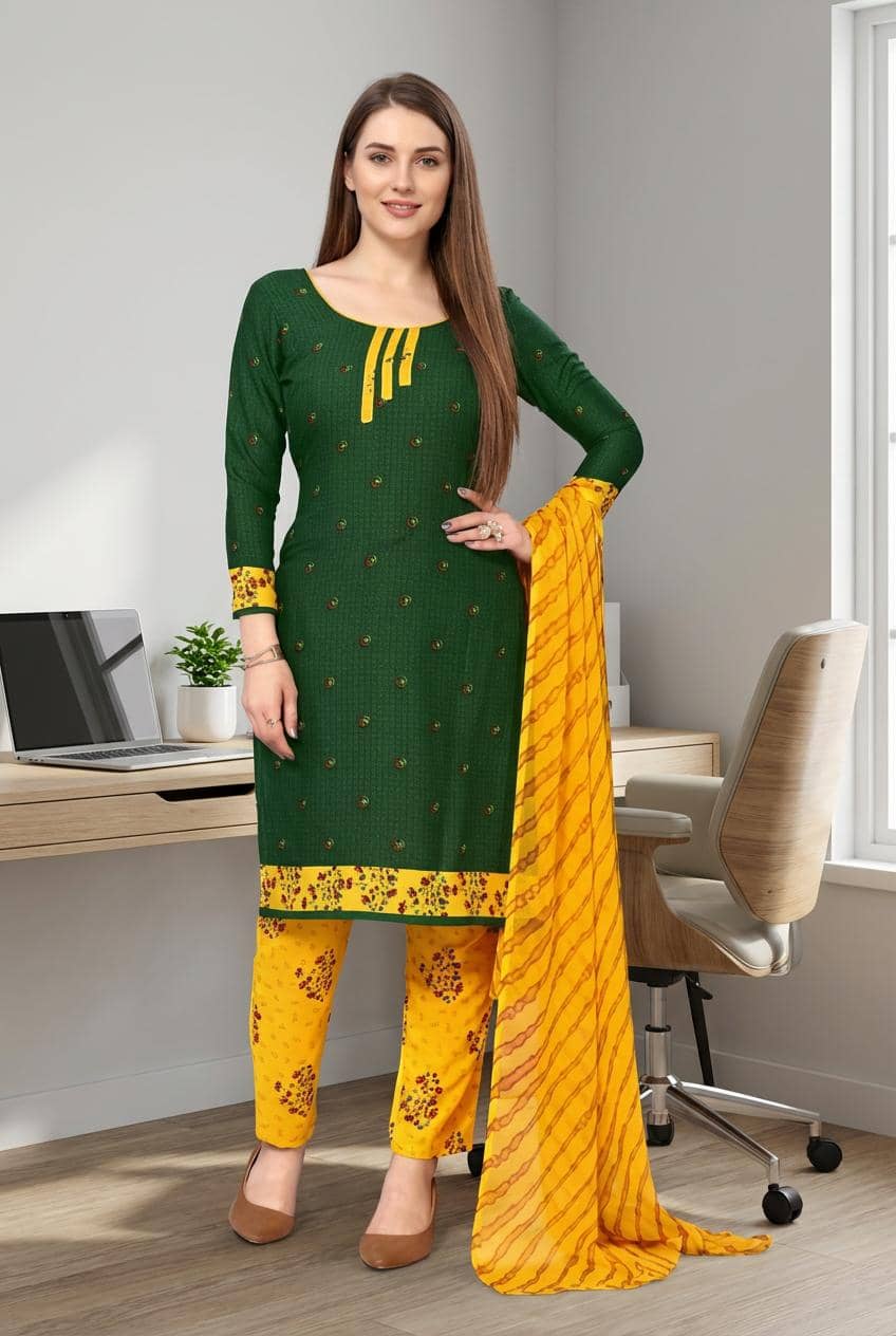 Kashvi Sarees Women's Crepe Unstitched Salwar Suit - Unstitched Fabrics | Buy online on ZillyBuy