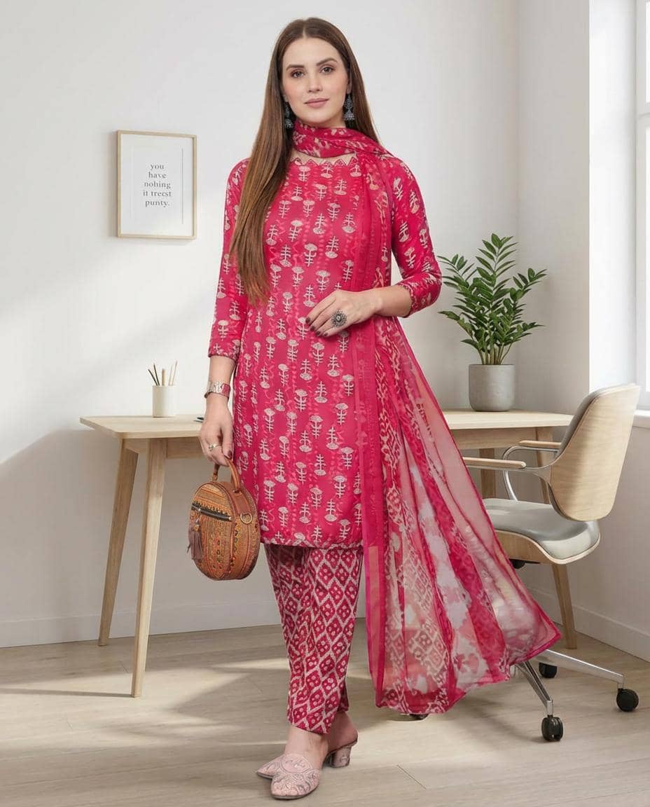 Kashvi Sarees Women's Crepe Unstitched Salwar Suit - Unstitched Fabrics | Buy online on ZillyBuy